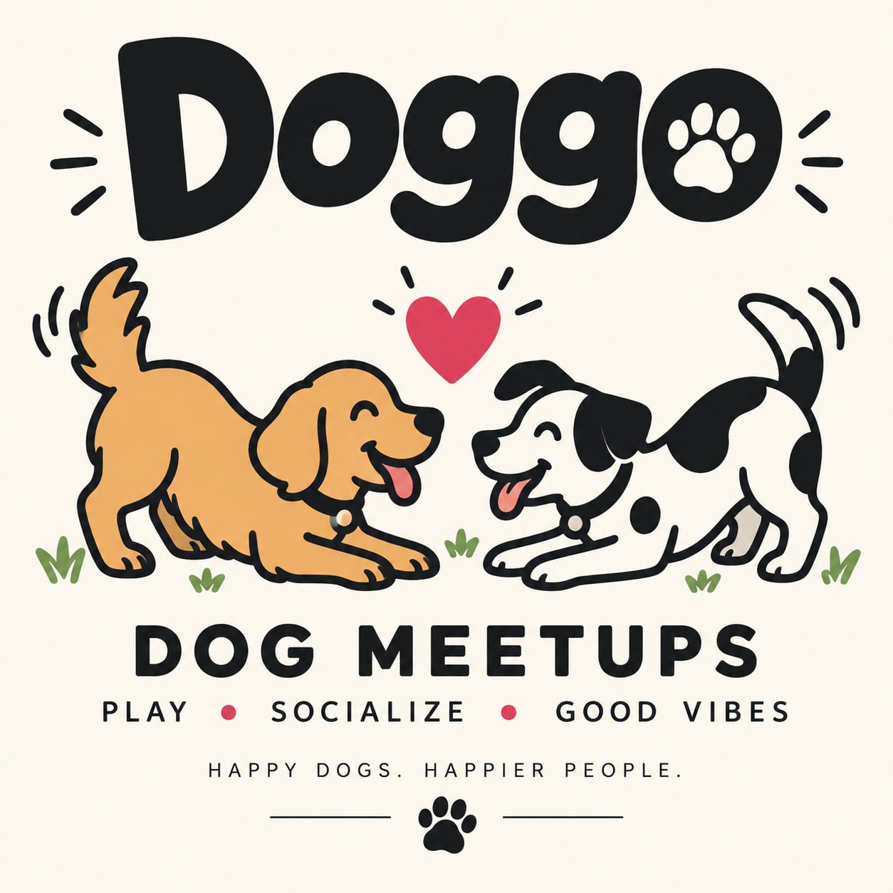 Doggo — dog meetups at Denver dog parks. Play. Socialize. Good vibes. Happy dogs, happier people.
